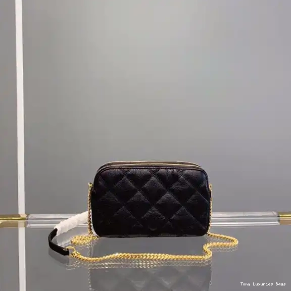 Tony Luxuries QUILTED LAMBSKIN POUCH IN DOUBLE-ZIP YSL BECKY 0524